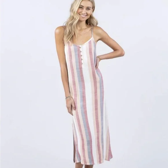 RipCurl Drifter Stripe Maxi Dress Size XL - Picture 1 of 7